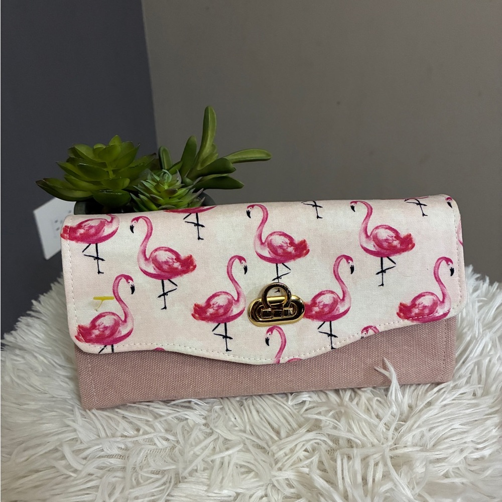 Handmade Flamingo Print Clutch Wallet 💓 - Picture 2 of 10